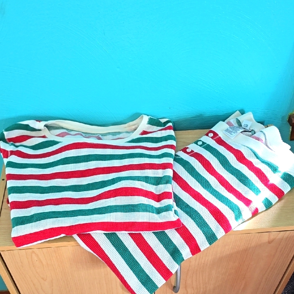 Striped Red and Green PJ Set